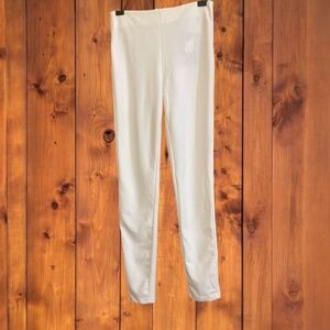 NWT Naked Wardrobe Cream High Waist Zip Back Slim Pants Size Medium
